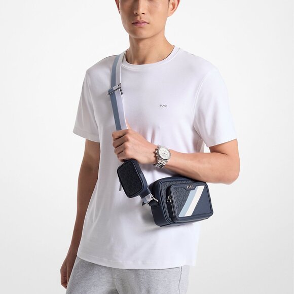 Michael kors Rivington Striped Logo Camera Bag - PALE BLUE - 37F4LRVC0L - Picture 4 of 4